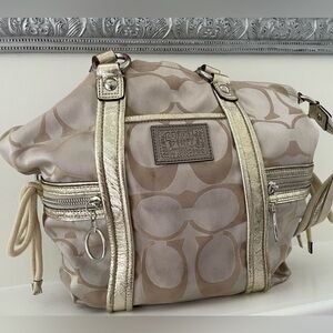 Coach Collections C0969-13843 Vintage gold poppy satin medium shoulder bag